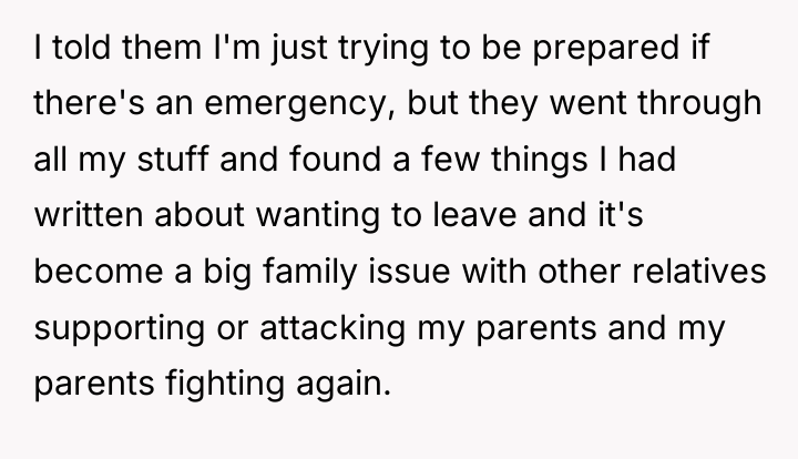 I told them I'm just trying to be prepared if...