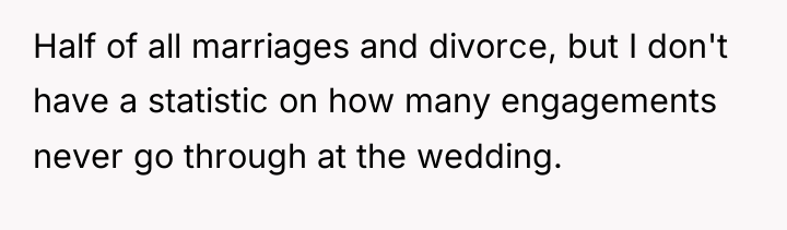 Half of all marriages and divorce, but I don't have...