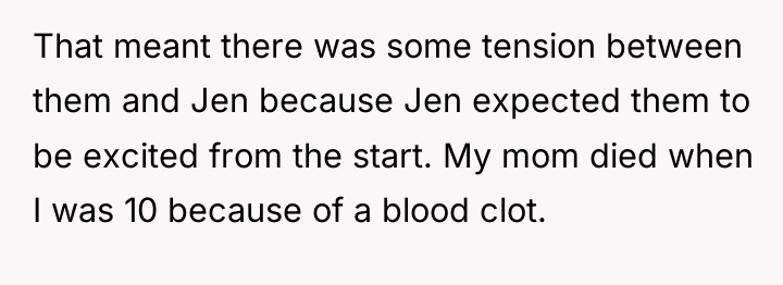 That meant there was some tension between them and Jen...