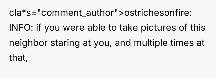 cla*s="comment_author">ostrichesonfire: INFO: if you were able to take pictures of...