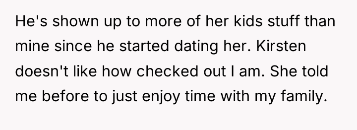 He's shown up to more of her kids stuff than...