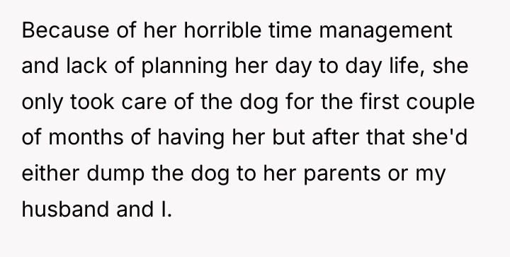 Because of her horrible time management and lack of planning...