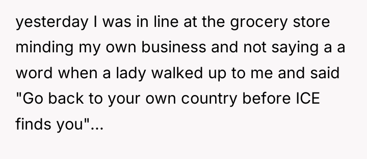 yesterday I was in line at the grocery store minding...