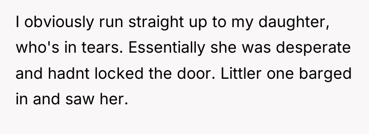 I obviously run straight up to my daughter, who's in...