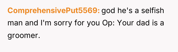 ComprehensivePut5569 god he's a selfish man and I'm sorry for...