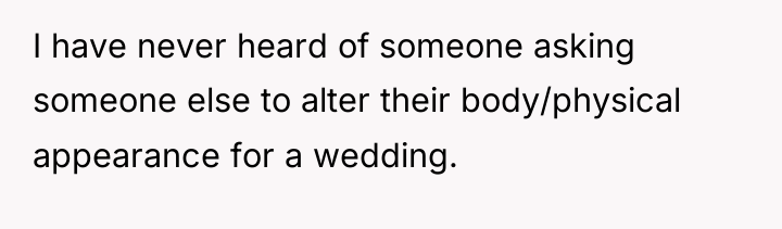 I have never heard of someone asking someone else to...