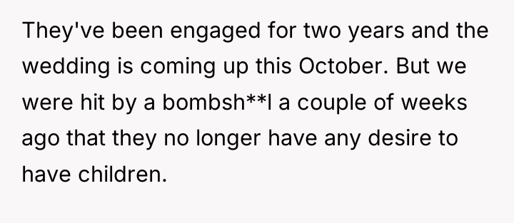 They've been engaged for two years and the wedding is...