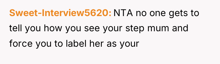 Sweet-Interview5620 NTA no one gets to tell you how you...