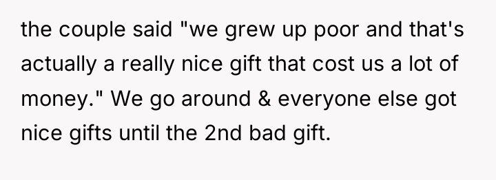 the couple said "we grew up poor and that's actually...