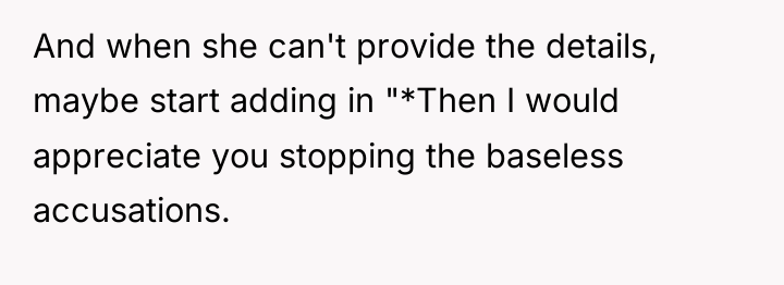 And when she can't provide the details, maybe start adding...