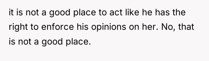 it is not a good place to act like he...