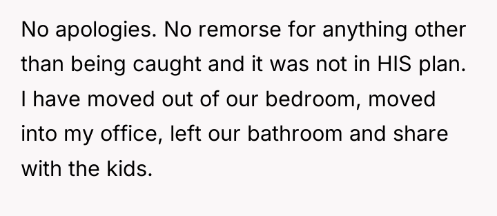 No apologies. No remorse for anything other than being caught...