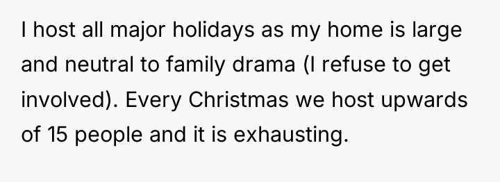 I host all major holidays as my home is large...