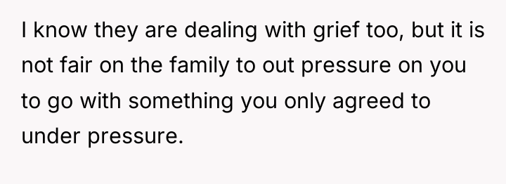 I know they are dealing with grief too, but it...