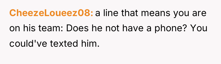 CheezeLoueez08 a line that means you are on his team:...
