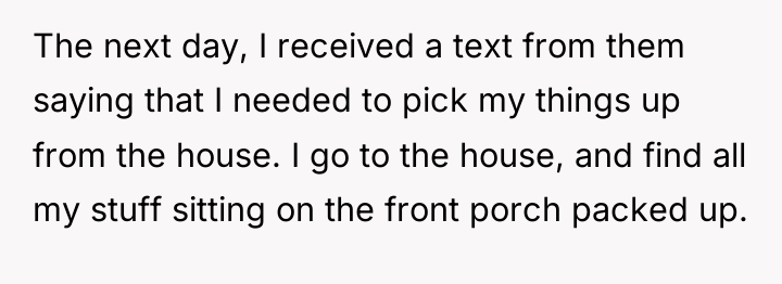 The next day, I received a text from them saying...