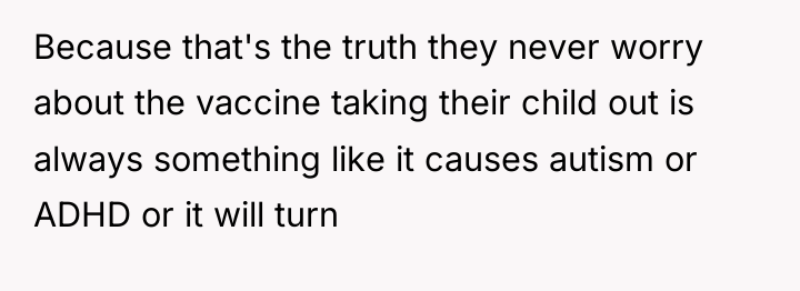 Because that's the truth they never worry about the vaccine...