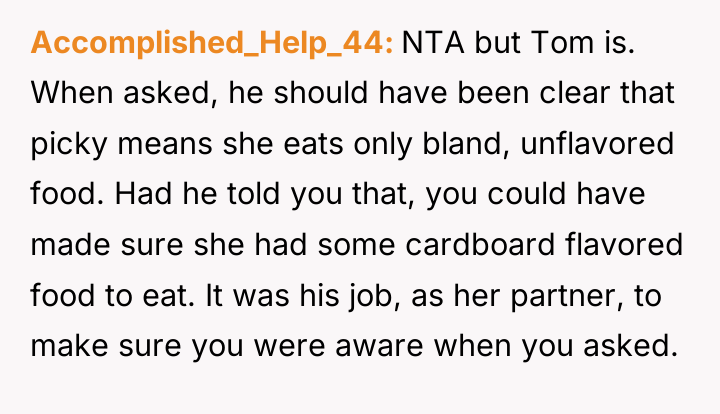 Accomplished_Help_44 NTA but Tom is. When asked, he should have...