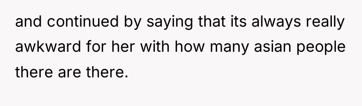 and continued by saying that its always really awkward for...