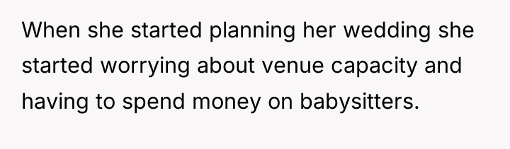 When she started planning her wedding she started worrying about...