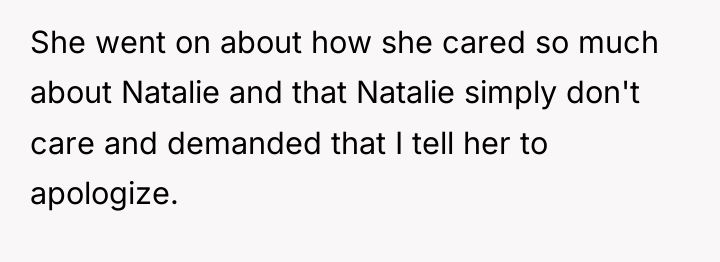 She went on about how she cared so much about...