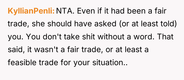 KyllianPenli NTA. Even if it had been a fair trade,...