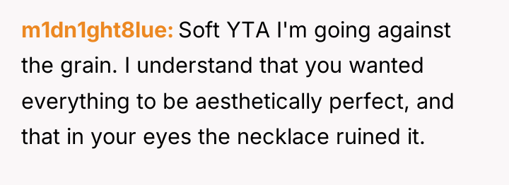 m1dn1ght8lue Soft YTA I'm going against the grain. I understand...