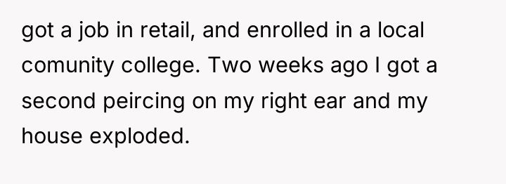 got a job in retail, and enrolled in a local...