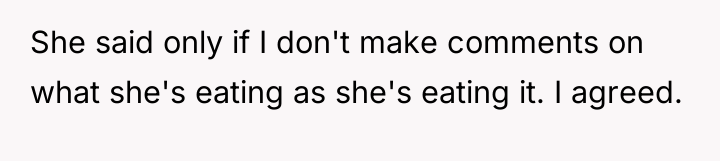 She said only if I don't make comments on what...
