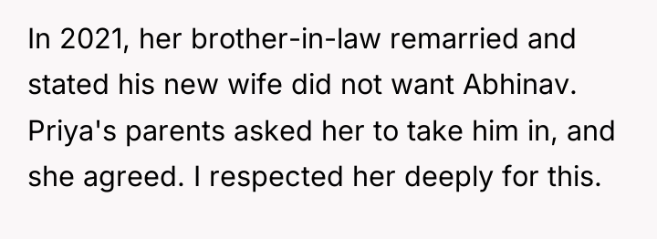 In 2021, her brother-in-law remarried and stated his new wife...