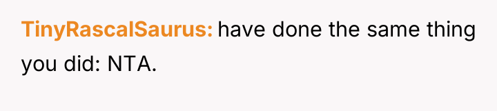 TinyRascalSaurus have done the same thing you did: NTA.
