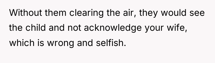 Without them clearing the air, they would see the child...