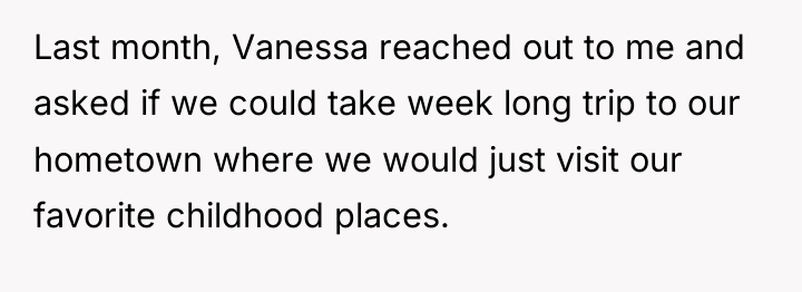 Last month, Vanessa reached out to me and asked if...