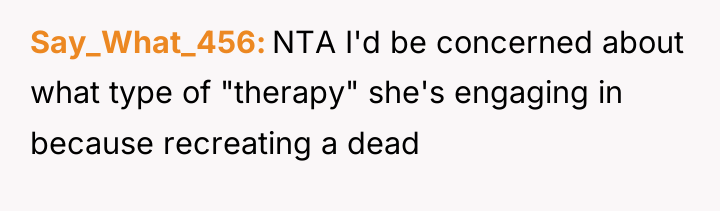 Say_What_456 NTA I'd be concerned about what type of "therapy"...