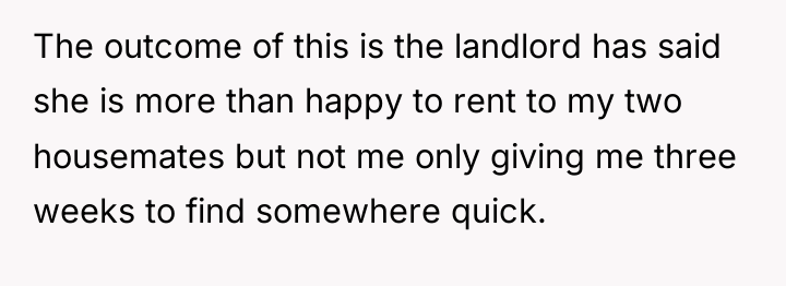 The outcome of this is the landlord has said she...