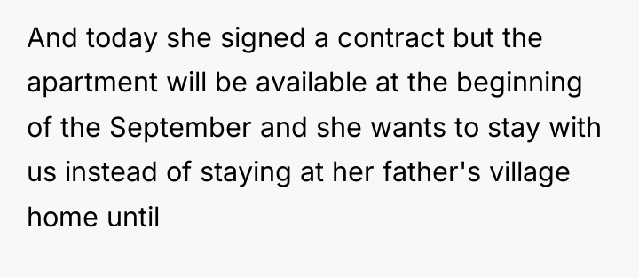 And today she signed a contract but the apartment will...