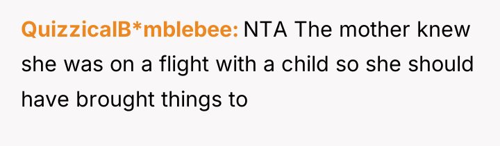 QuizzicalB*mblebee NTA The mother knew she was on a flight...