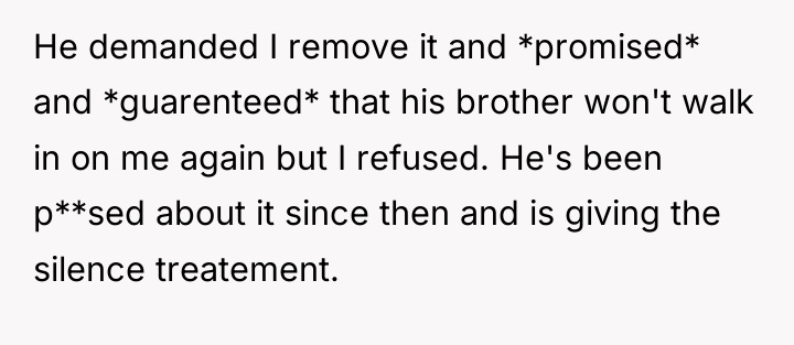 He demanded I remove it and *promised* and *guarenteed* that...
