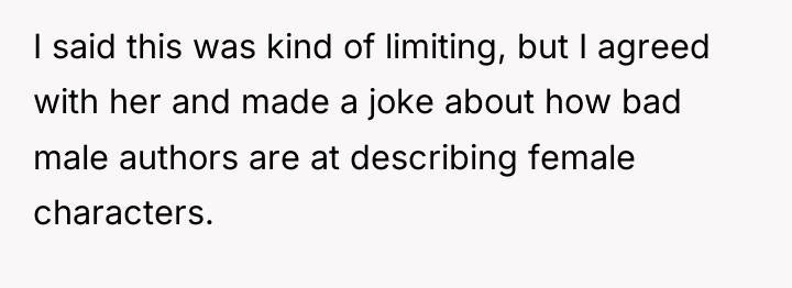 I said this was kind of limiting, but I agreed...