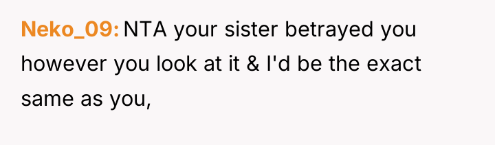Neko_09 NTA your sister betrayed you however you look at...