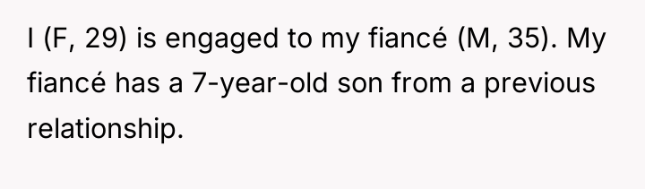 I (F, 29) is engaged to my fiancé (M, 35)....