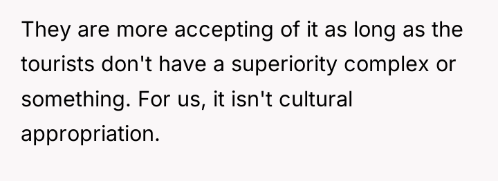 They are more accepting of it as long as the...
