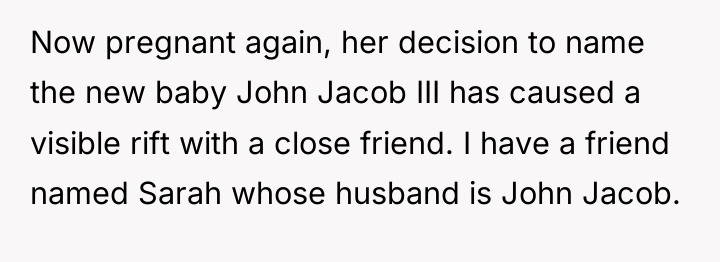 Now pregnant again, her decision to name the new baby...
