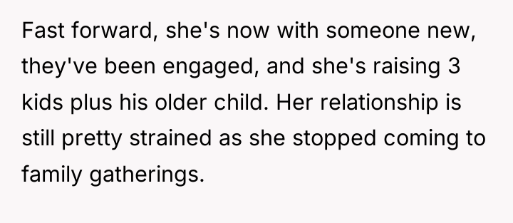 Fast forward, she's now with someone new, they've been engaged,...