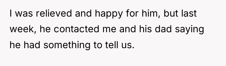 I was relieved and happy for him, but last week,...