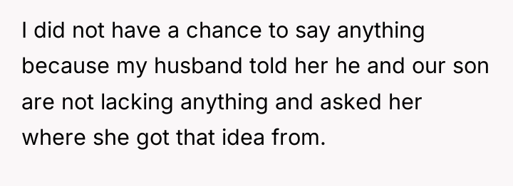 I did not have a chance to say anything because...
