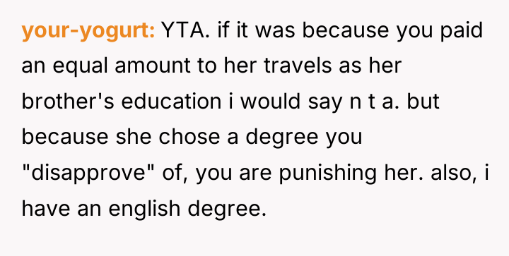 your-yogurt YTA. if it was because you paid an equal...