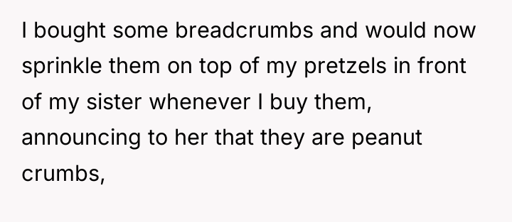 I bought some breadcrumbs and would now sprinkle them on...