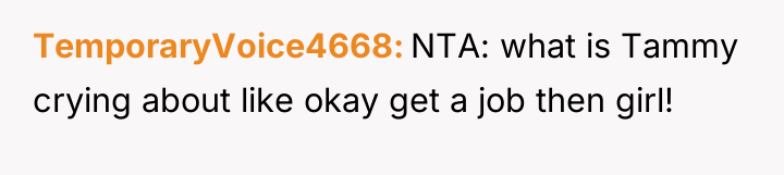 TemporaryVoice4668 NTA: what is Tammy crying about like okay get...