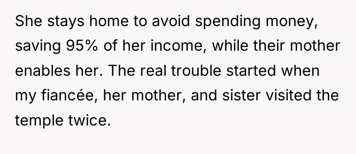 She stays home to avoid spending money, saving 95% of...